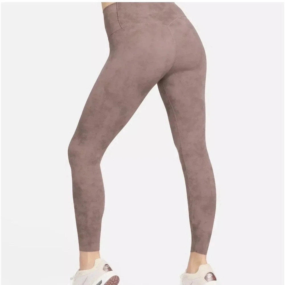 New Nike Zenvy  High-Waisted 7/8 Leggings Smoky Mauve Women's Size XL Stretch
